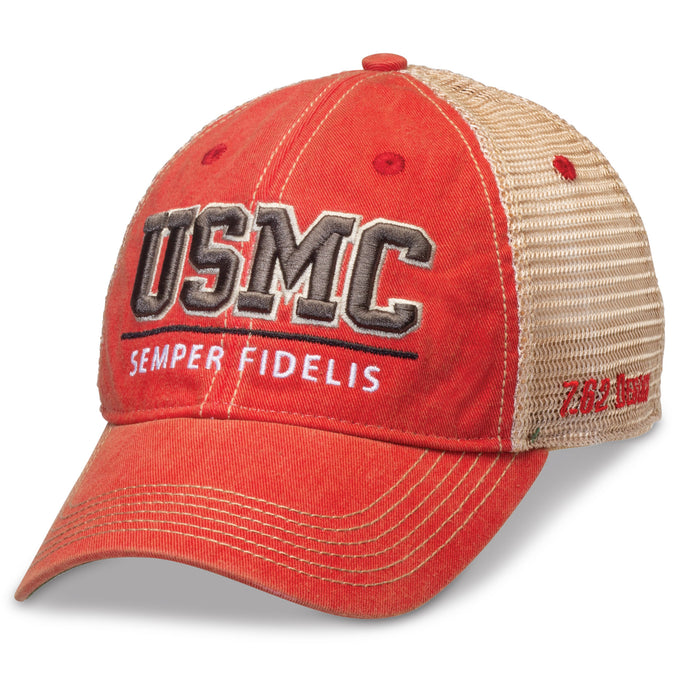 USMC Mesh Back Hat- Faded Black