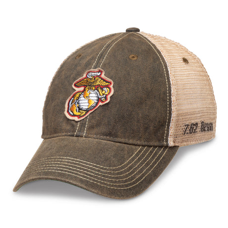 Eagle, Globe, and Anchor Mesh Back Hat- Faded Black - SGT GRIT