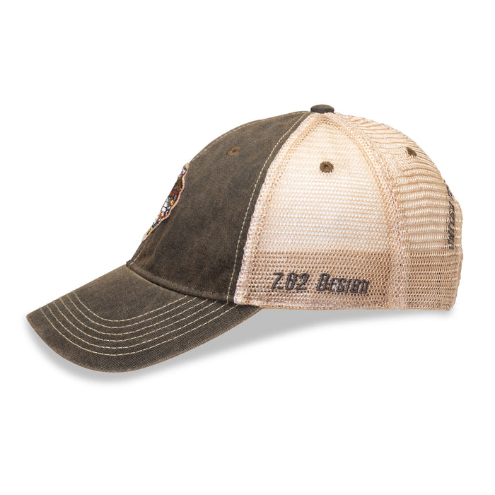 Eagle, Globe, and Anchor Mesh Back Hat- Faded Black