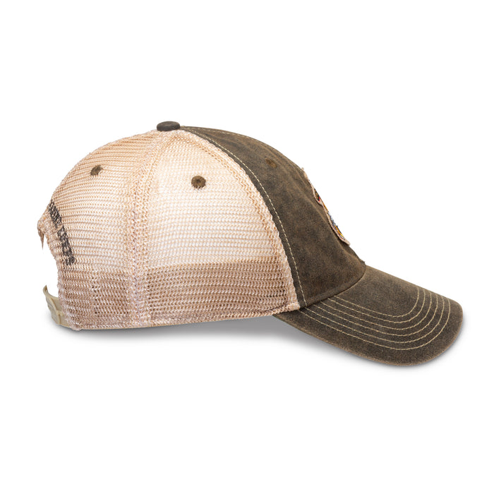 Eagle, Globe, and Anchor Mesh Back Hat- Faded Black