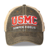 USMC Mesh Back Hat- Faded Black - SGT GRIT