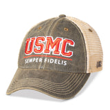 USMC Mesh Back Hat- Faded Black - SGT GRIT