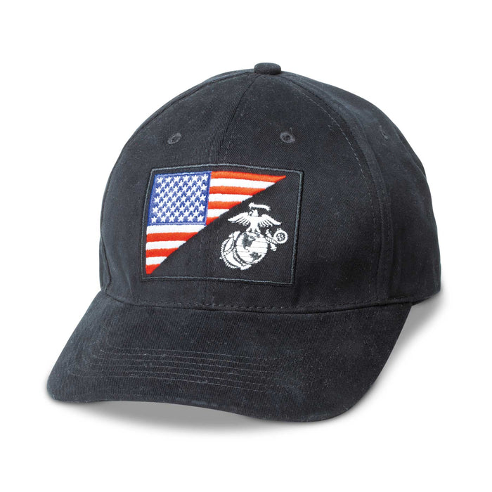 USA Flag Eagle, Globe, and Anchor Hat- Personalized- Black