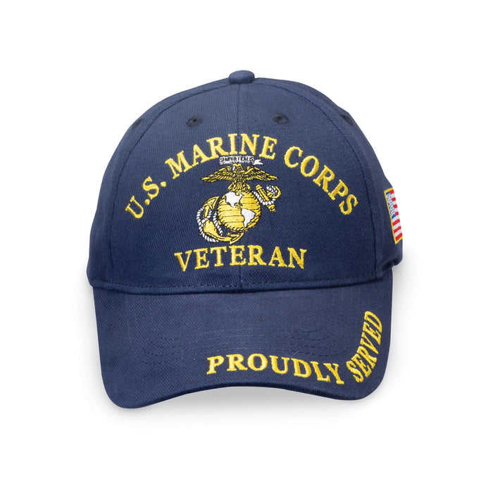 U.S. Marine Veteran Proudly Served Hat- Navy Marine Covers by Sgt Grit