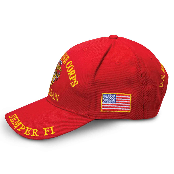 U.S. Marine Veteran Proudly Served Hat- Red