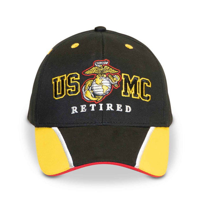 USMC Retired Hat- Personalized- Black and Gold