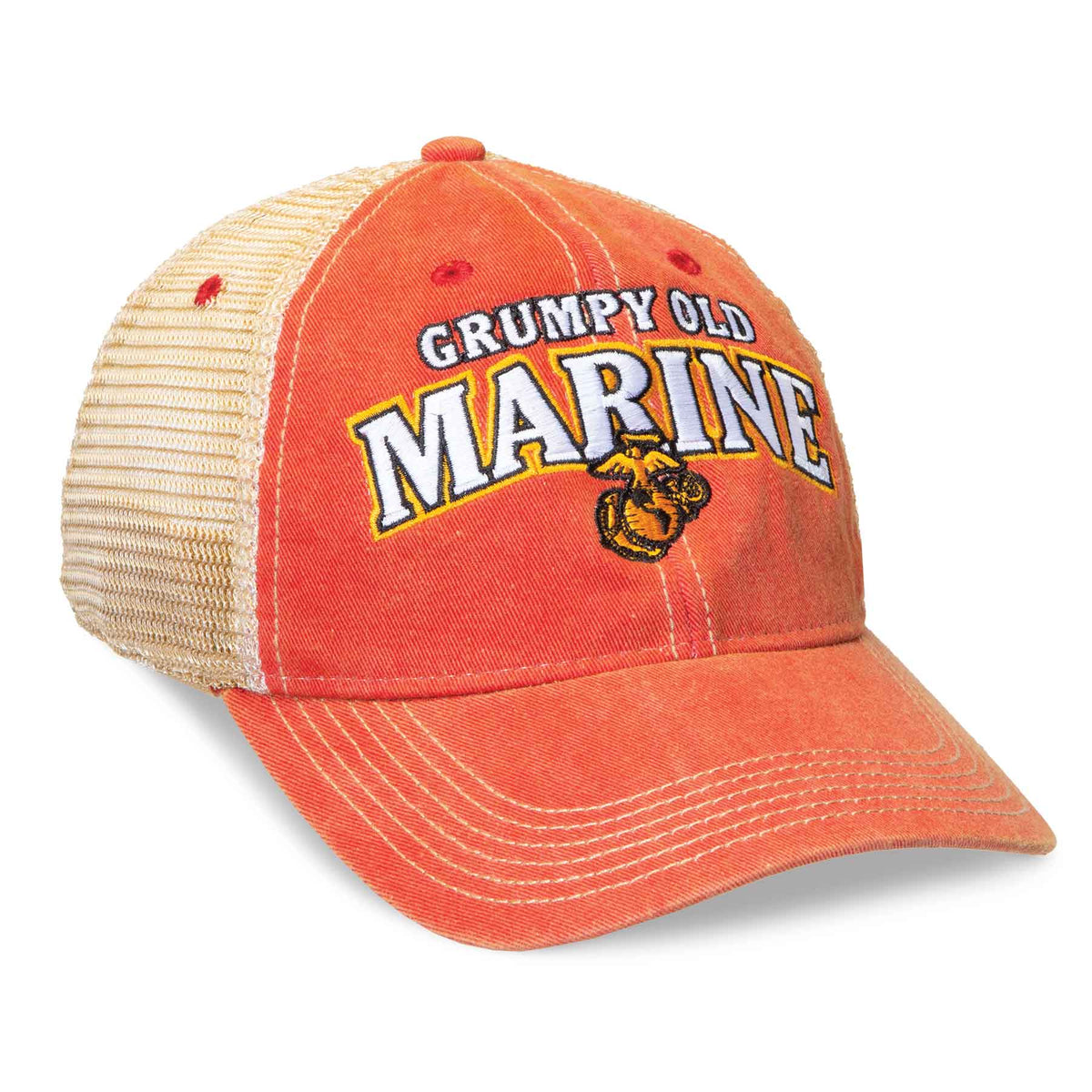 Sgt Grumpy Patch Grumpy Old Marine Hat – Red & Gold – SGT GRIT