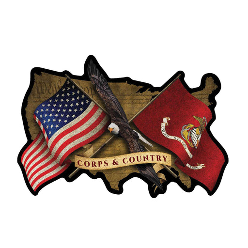 Corps & Country USMC Flag Decal - SGT GRIT