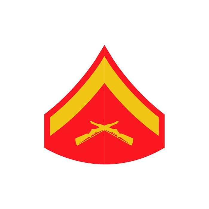 Lance Corporal Red and Gold Rank Insignia Decal - SGT GRIT