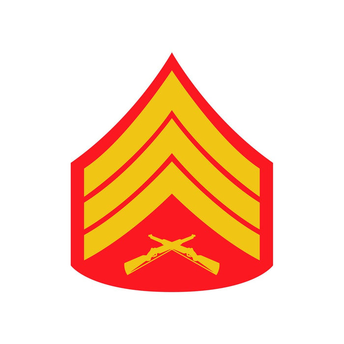 Sergeant Red and Gold Rank Insignia Decal