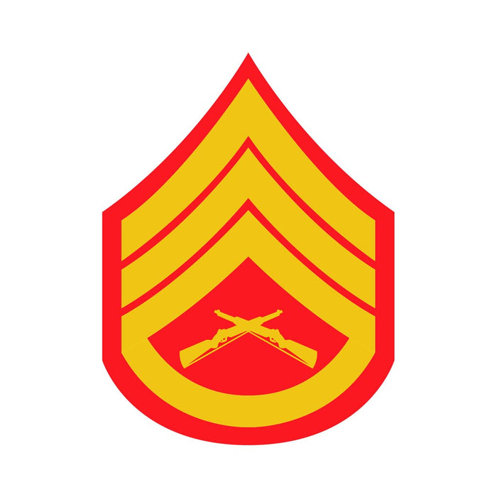 Staff Sergeant Red and Gold Rank Insignia Decal