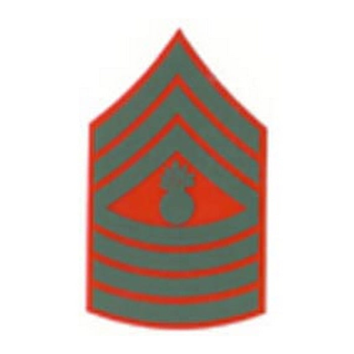 Master Gunnery Sergeant Red and Green Rank Insignia Decal