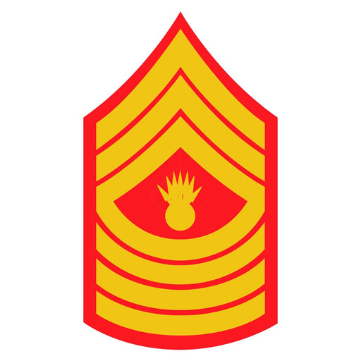 Master Gunnery Sergeant Red and Gold Sgt Rank Insignia  Decal - SGT GRIT