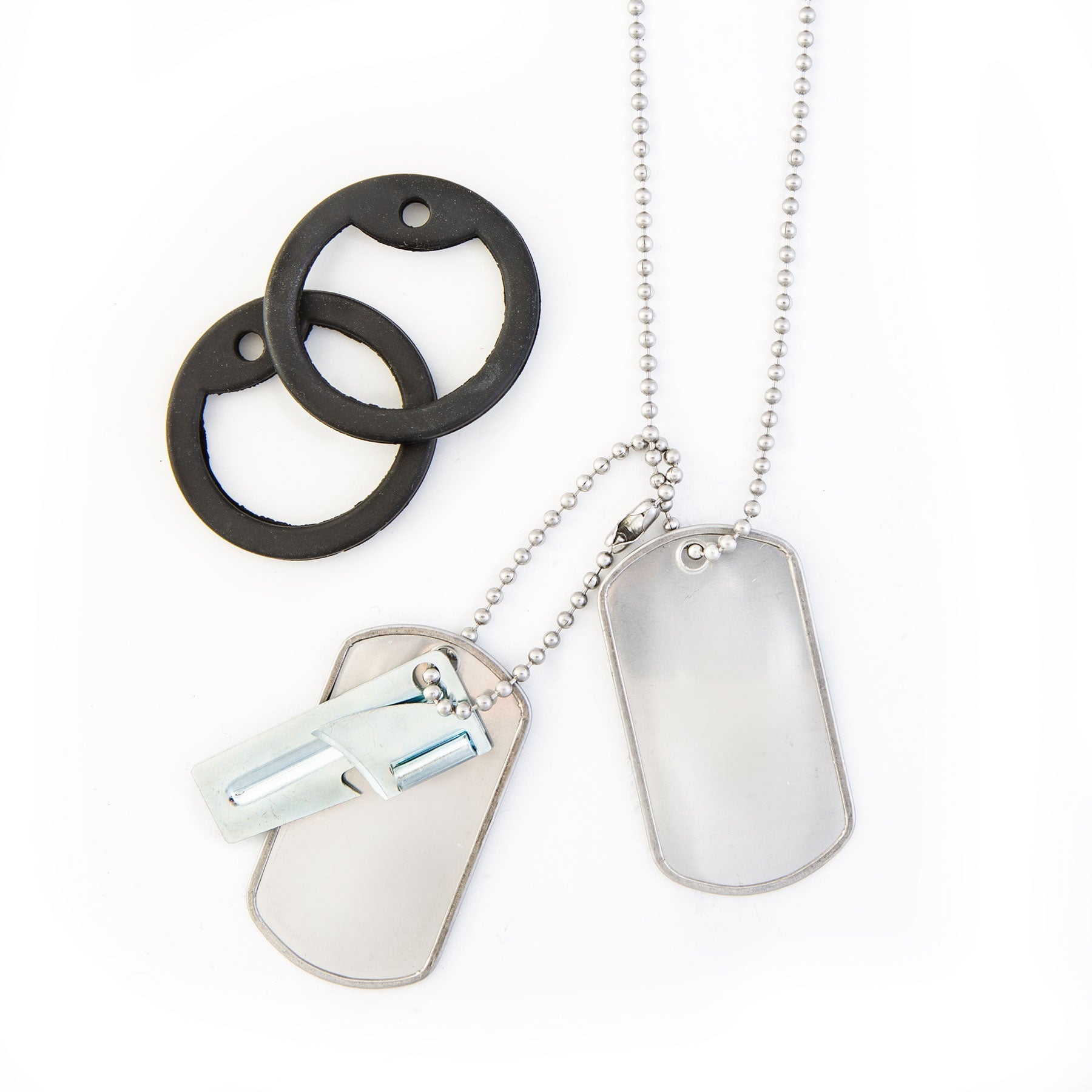 Dog Tags: Shiny Stainless Steel, Can Opener - SGT GRIT