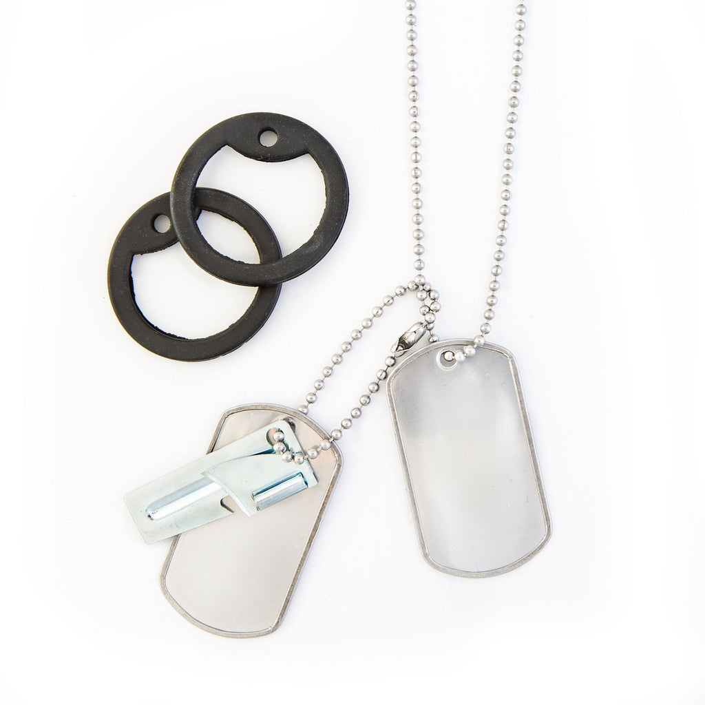 Stainless Steel 2 Engravable Dog Tag & Chain.Wholesale - 925Express