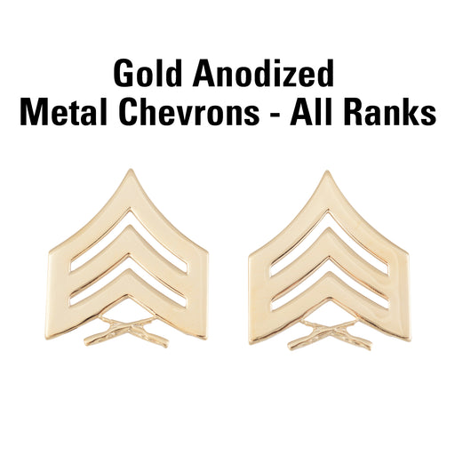 Gold Anodized Metal Chevrons - SGT GRIT