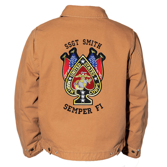Customized Brown Canvas Jacket - SGT GRIT