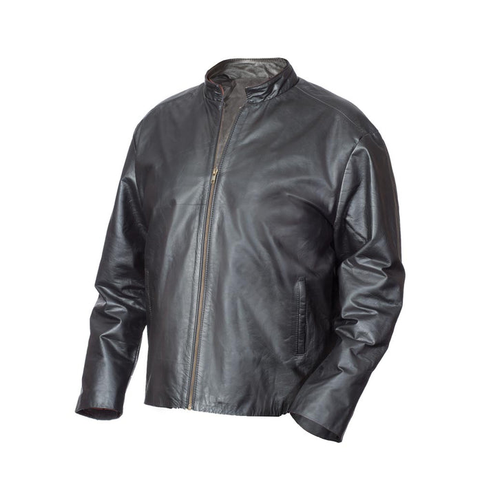 Black Leather Embossed Jacket