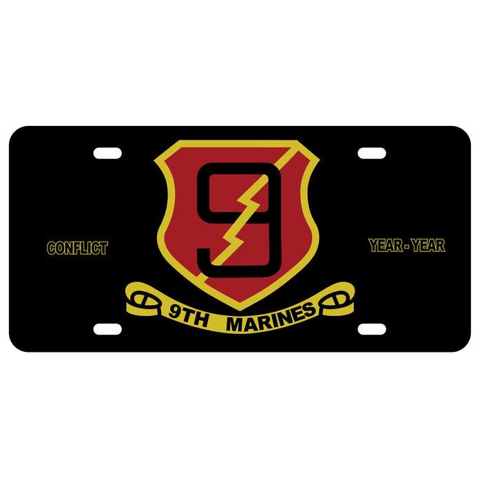 9th Marines Regimental License Plate