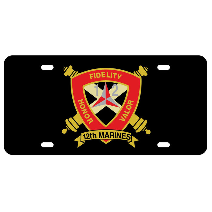 12th Marines Regimental (Alternate Design) License Plate