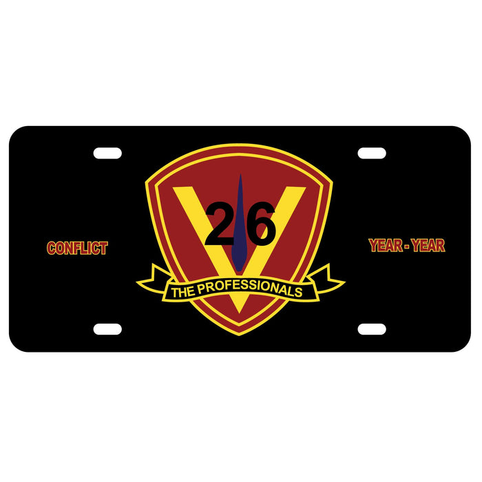 26th Marines Regimental License Plate