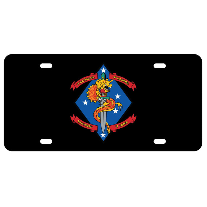 1st Battalion 4th Marines License Plate - SGT GRIT