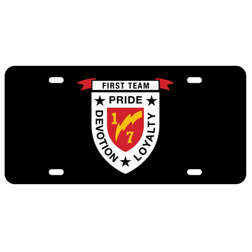 1st Battalion 7th Marines License Plate - SGT GRIT
