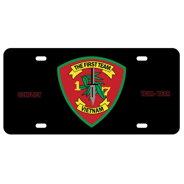 1/7 Vietnam First Team License Plate - SGT GRIT