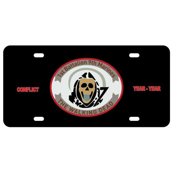 1st Battalion 9th Marines (Allternate Design) License Plate - SGT GRIT