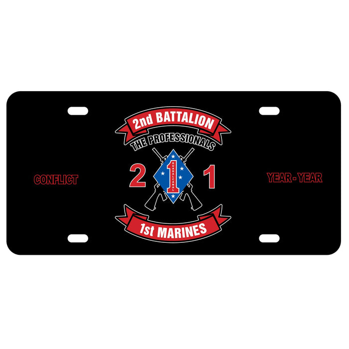 2nd Battalion 1st Marines License Plate - SGT GRIT