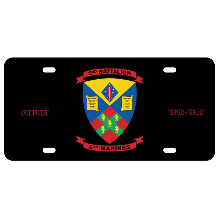 2nd Battalion 5th Marines License Plate - SGT GRIT