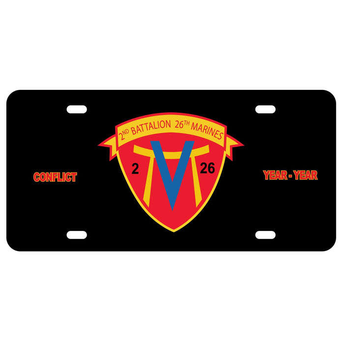 2nd Battalion 26th Marines License Plate - SGT GRIT