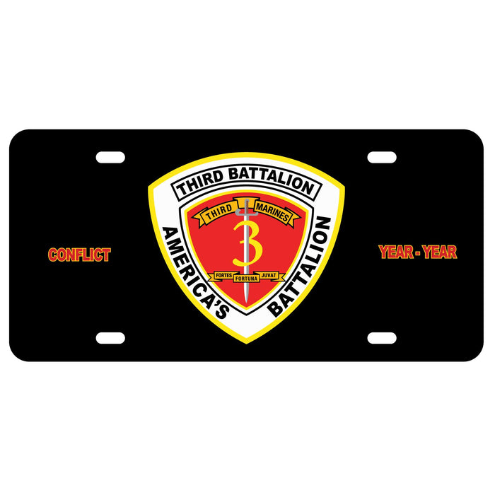 3rd Battalion 3rd Marines License Plate