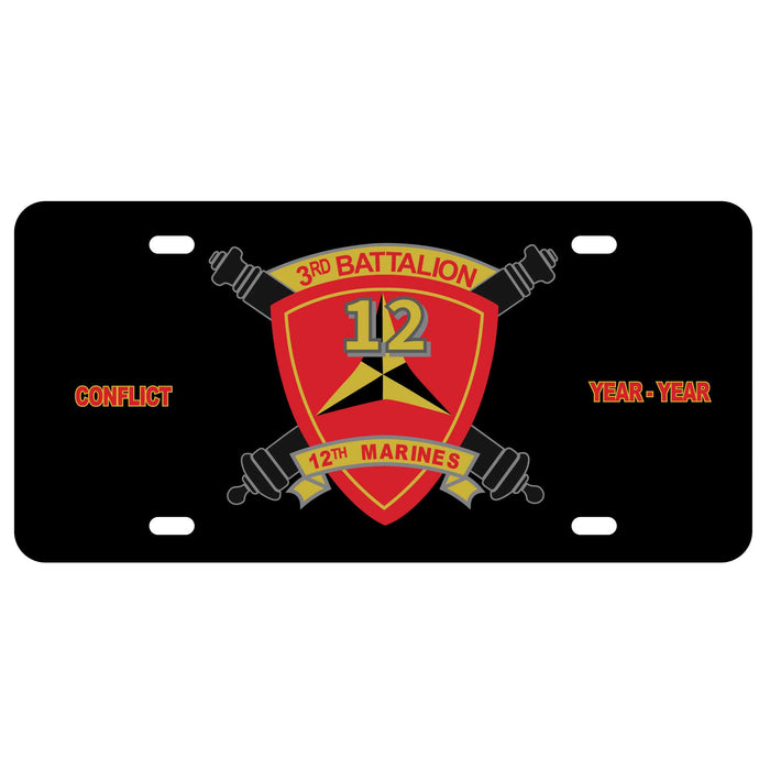 3rd Battalion 12th Marines License Plate - SGT GRIT