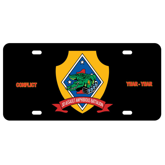 3rd Amphibious Assault Battalion License Plate - SGT GRIT