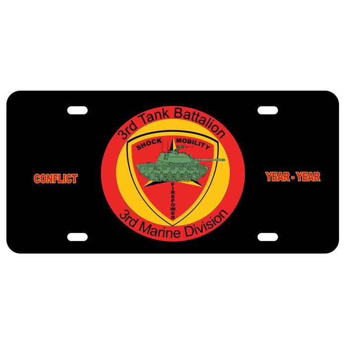 3rd Tank Battalion License Plate - SGT GRIT