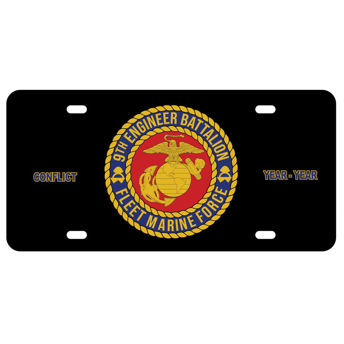 9th Marine Engineer Battalion License Plate - SGT GRIT