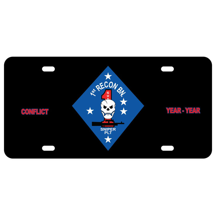 1st Recon Battalion Sniper Platoon License Plate - SGT GRIT