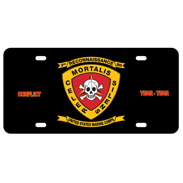 3rd Recon Battalion License Plate - SGT GRIT