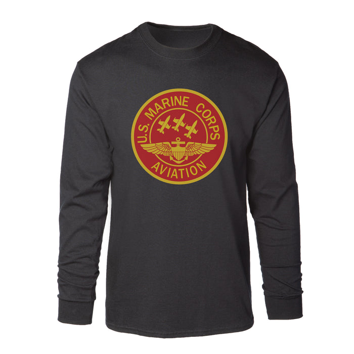 Red Marine Corps Aviation Long Sleeve Shirt - SGT GRIT