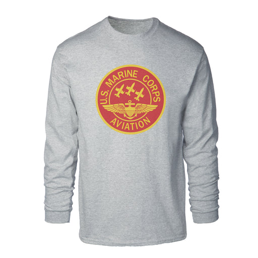 Red Marine Corps Aviation Long Sleeve Shirt - SGT GRIT