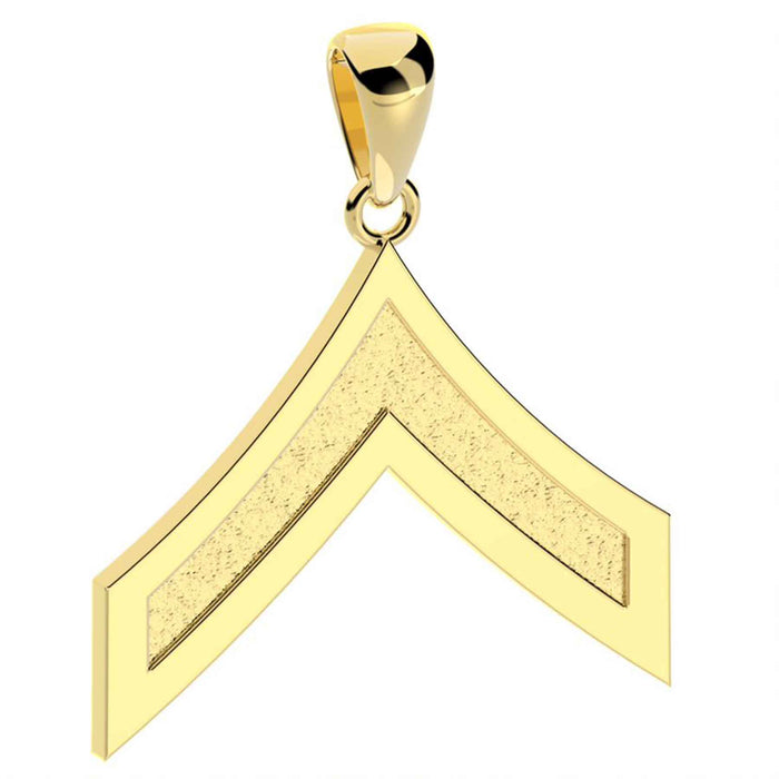 5/8" Private First Class Rank Pendant - 14k Gold