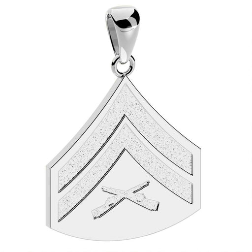 5/8" Corporal Rank Pendant - Sterling Silver - SGT GRIT