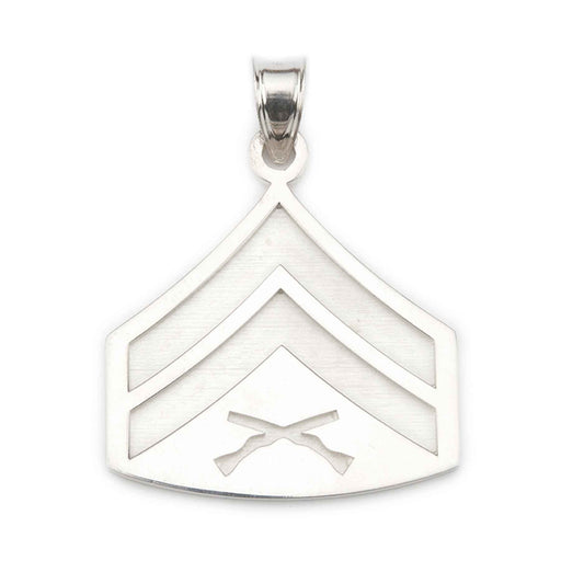 1-3/8" Corporal Rank Pendant - Sterling Silver - SGT GRIT