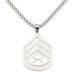 1-3/8" Staff Sergeant Rank Pendant With Box Chain - SGT GRIT