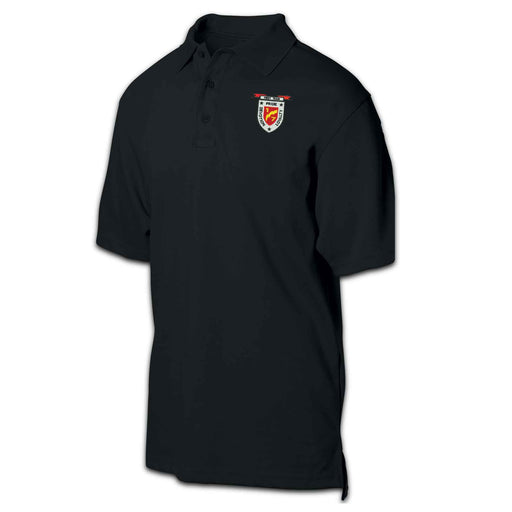 1st Battalion 7th Marines Patch Golf Shirt Black - SGT GRIT