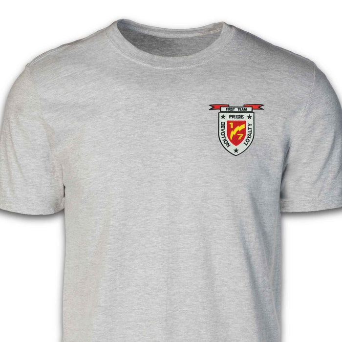 1st Battalion 7th Marines Patch T-shirt Gray