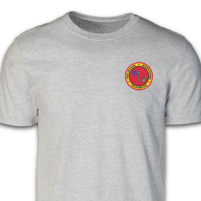 3rd Battalion 7th Marines Patch T-shirt Gray - SGT GRIT