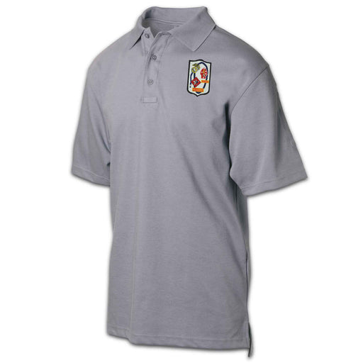 1st Battalion 6th Marines Patch Golf Shirt Gray - SGT GRIT