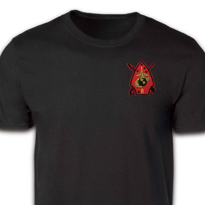 1st Battalion 8th Marines Patch T-shirt Black